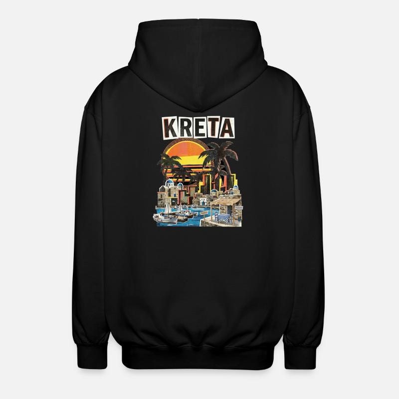 Vacances en Crète Grèce - Veste à capuche unisexe - noir