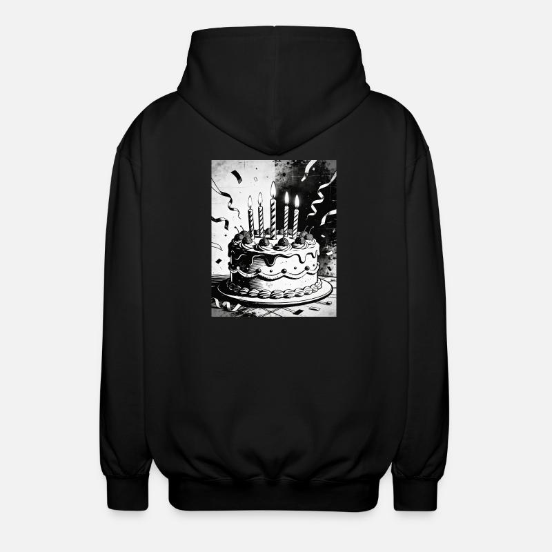 Bougies monochromes pour gâteau d’anniversaire - Veste à capuche unisexe - noir