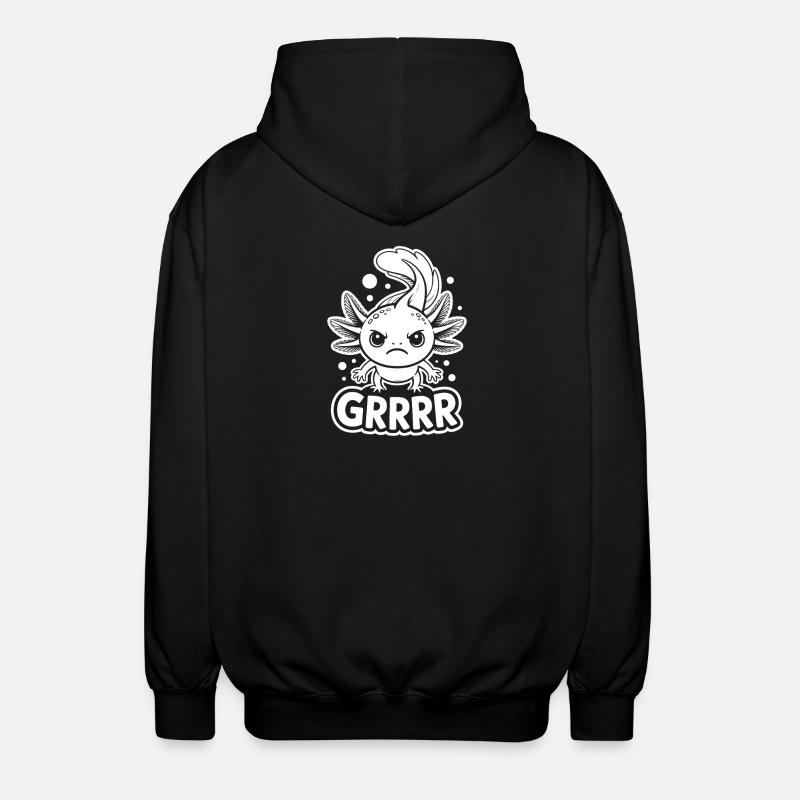 Grumpy Axolotl GRRRR - Unisex Kapuzenjacke - Schwarz