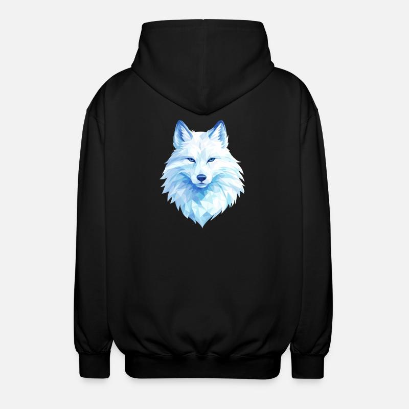 Polygon Wolf Eis Blau– Modern Art - Veste à capuche unisexe - noir