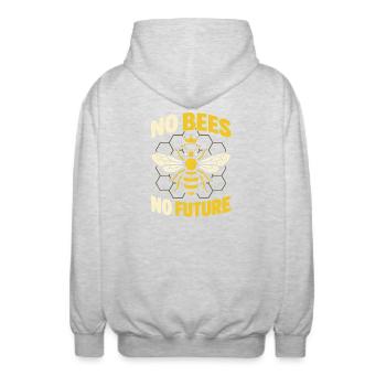 Bienenkönigin - Vintage Imker Geschenk - Unisex Kapuzenjacke - Hellgrau meliert - Hinten - AI Model Male 185 light (185cm)