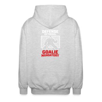 Hockey Goalie Geschenk Goalie Life Hockey Goalie - Unisex Kapuzenjacke - Hellgrau meliert - Hinten - AI Model Male 185 light (185cm)