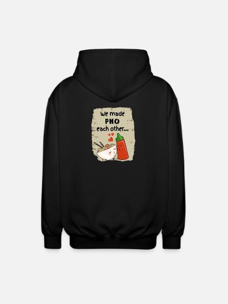 Asia Noodles Sriracha Love - Unisex Hooded Jacket - black