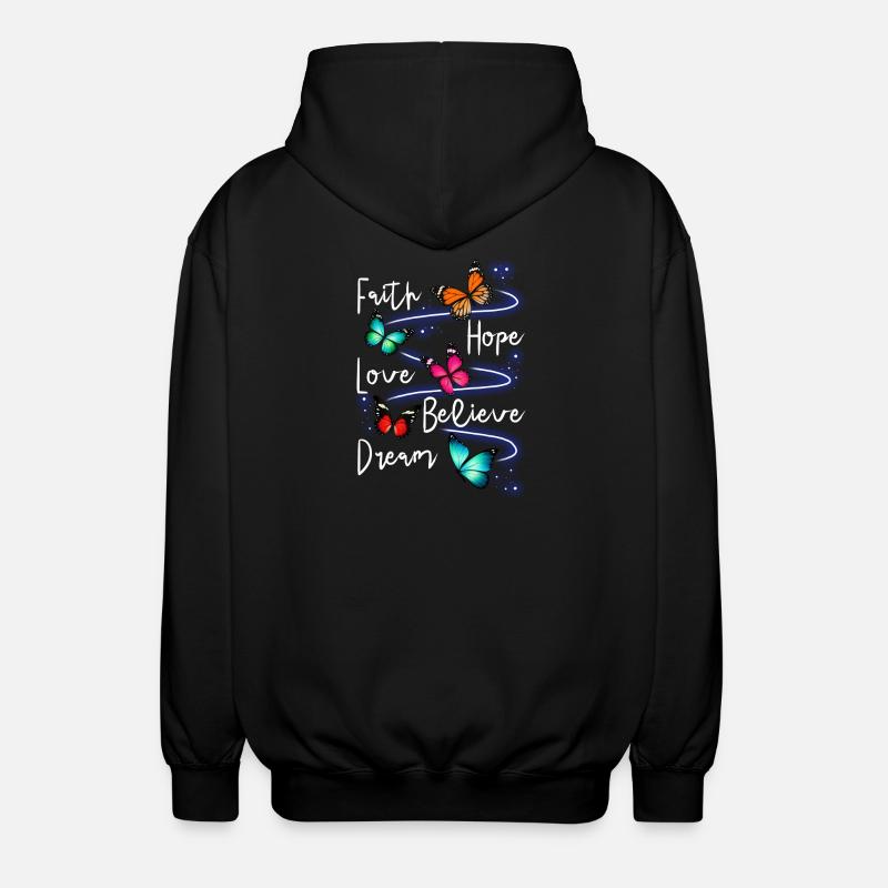 Jardin inspirant des papillons monarques - Veste à capuche unisexe - noir
