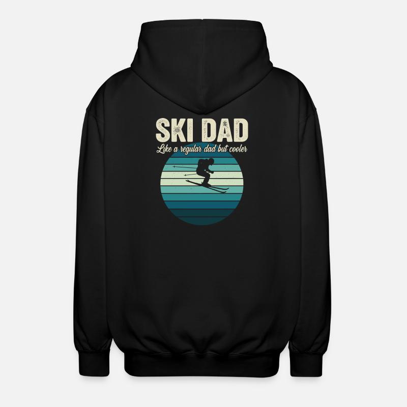 Funny Ski Dad Skier - Veste à capuche unisexe - noir