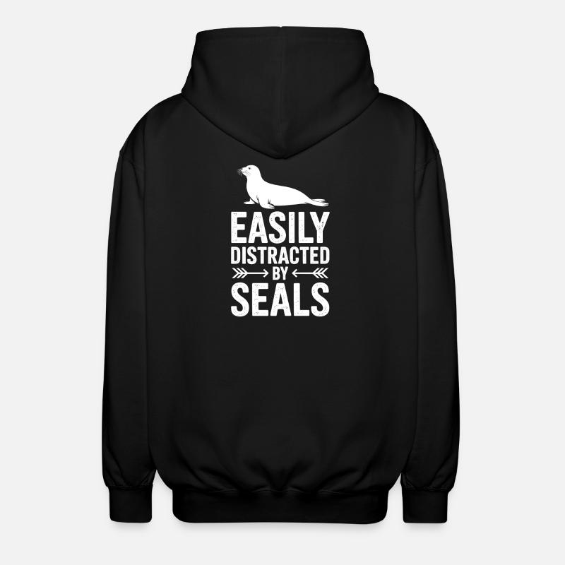 Robben Sprüche Robben Lustiges Robben Geschenk - Unisex Kapuzenjacke - Schwarz