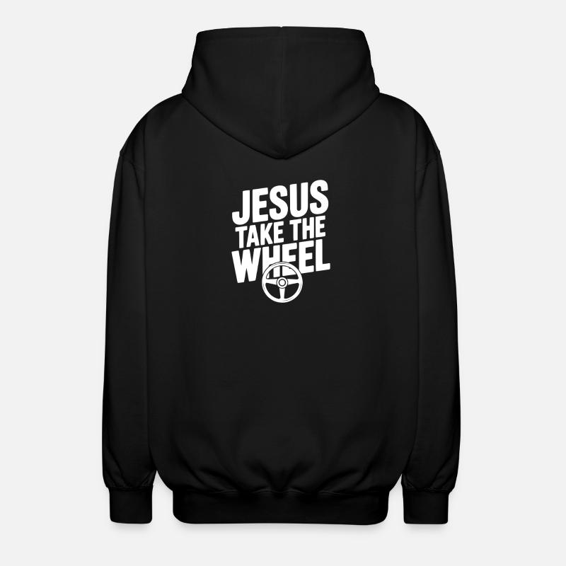 Jesus Take the Wheel - Unisex Hooded Jacket - black