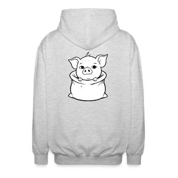 Câlin sorti du sac - Veste à capuche unisexe - gris clair chiné - Dos - AI Model Male 185 light (185cm)