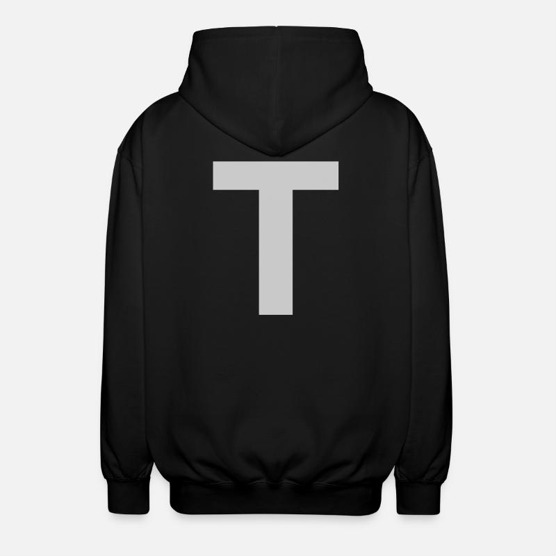 T-shirt avec un T - Veste à capuche unisexe - noir