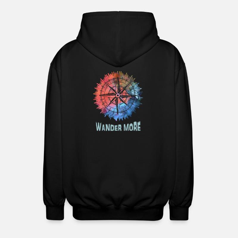 Wander More Compass Tie-Dye - Veste à capuche unisexe - noir