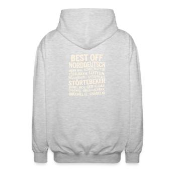  Best Off Norddeutsch Moin Mal Schietwetter - Unisex Kapuzenjacke - Hellgrau meliert - Hinten - AI Model Male 185 light (185cm)
