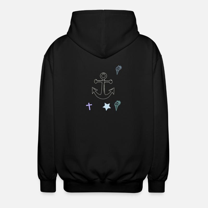 Maritim Anker Kreuz Eiscrem - Unisex Hooded Jacket - black