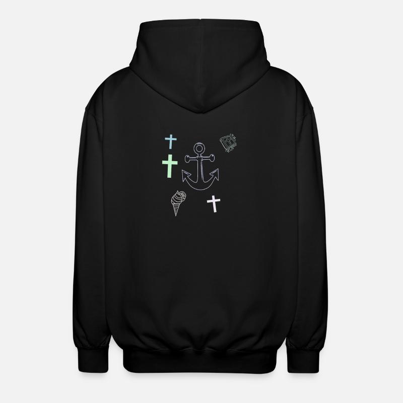 Anker Kreuz Eis maritim - Unisex Hooded Jacket - black