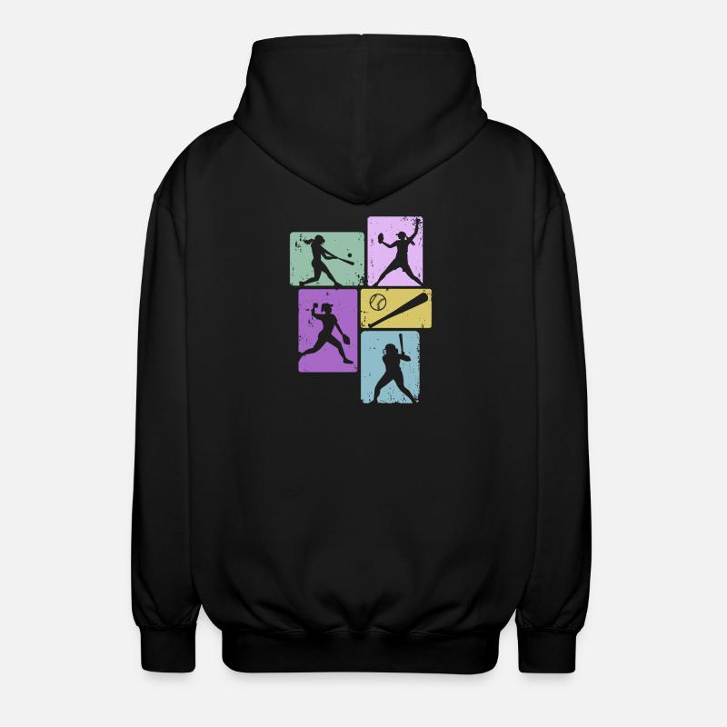 Joueuses féminines de softball de baseball - Veste à capuche unisexe - noir