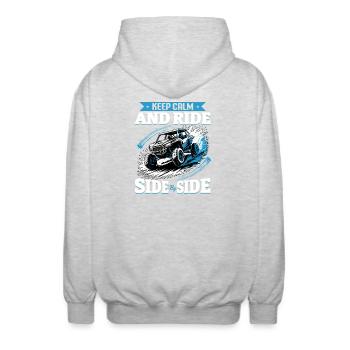 UTV Off Road 4 Wheeler Side by side - Unisex Kapuzenjacke - Hellgrau meliert - Hinten - AI Model Male 185 light (185cm)
