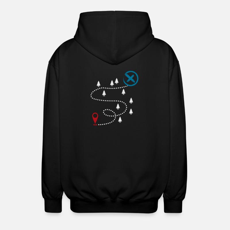 Carte d’aventure graphique de géocaching - Veste à capuche unisexe - noir
