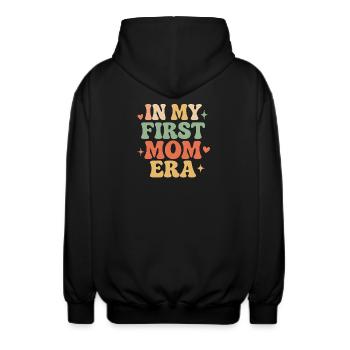 Erster Muttertag Mama Geschenkidee Familie Groovy - Unisex Kapuzenjacke - Schwarz - Hinten - AI Model Male 185 light (185cm)