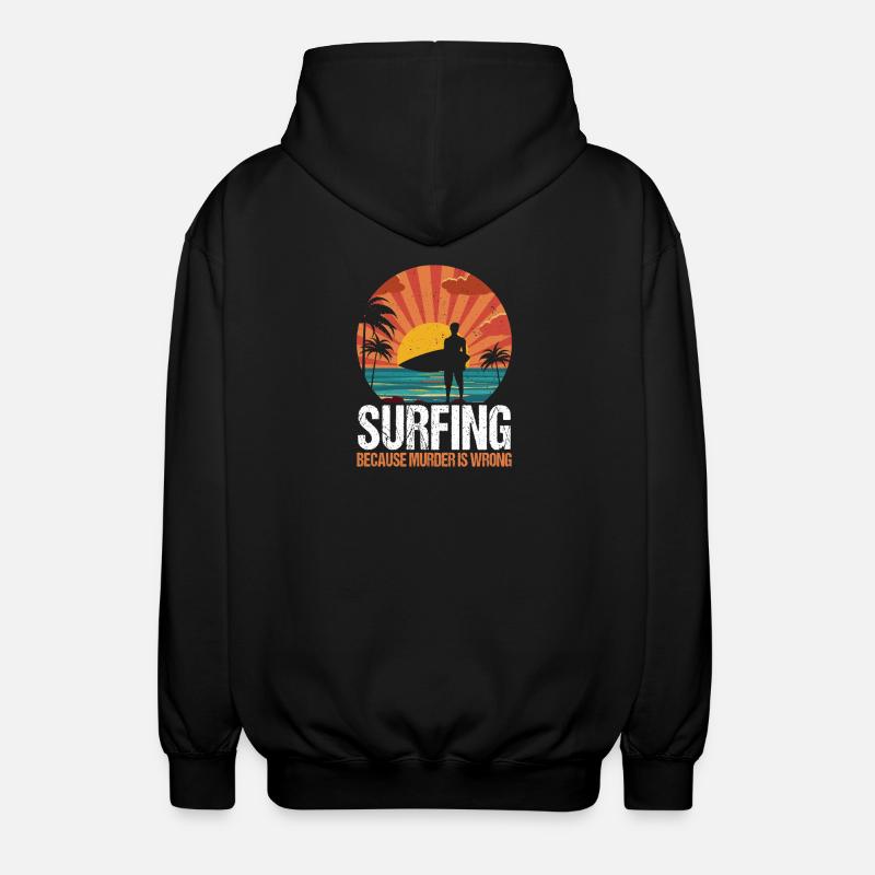 Surf Retro Surfer Sunset - Veste à capuche unisexe - noir