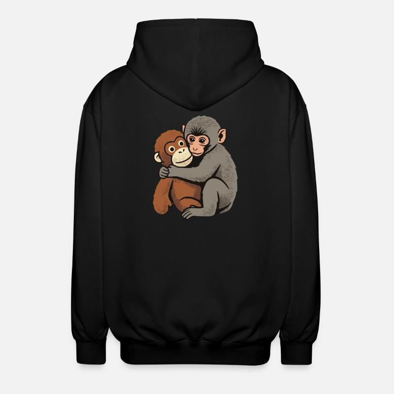 Bébé Singe Coup de Poing - Veste à capuche unisexe - noir