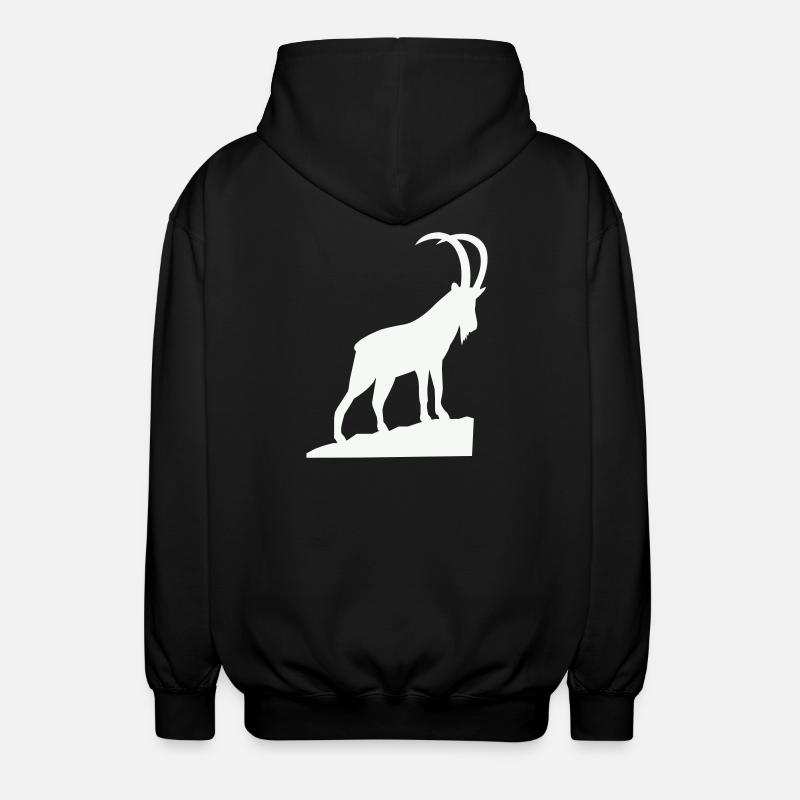 Alpine Bock Silhouette - Unisex Hooded Jacket - black