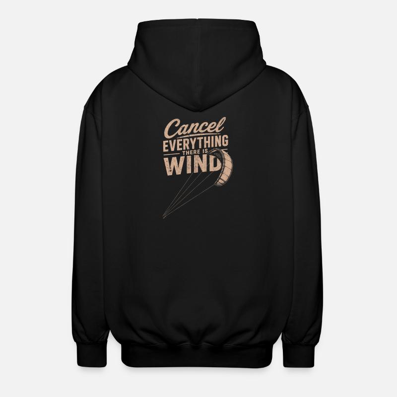 Windspruch Graphic: Cancel Everything Wind - Unisex Hooded Jacket - black