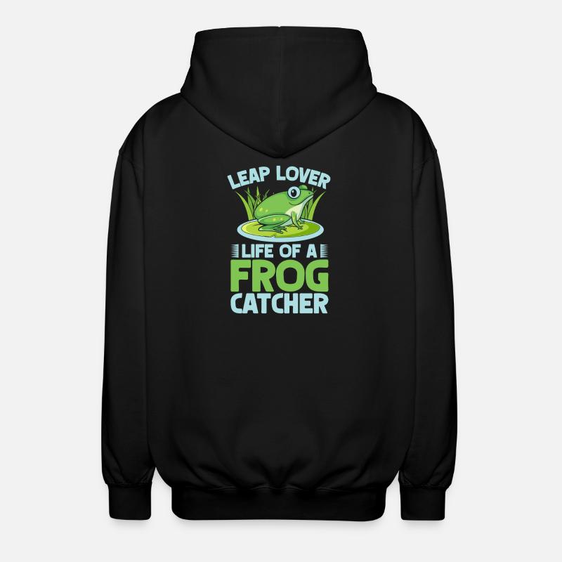 Frog Catcher Leap Lover Frog - Unisex Kapuzenjacke - Schwarz