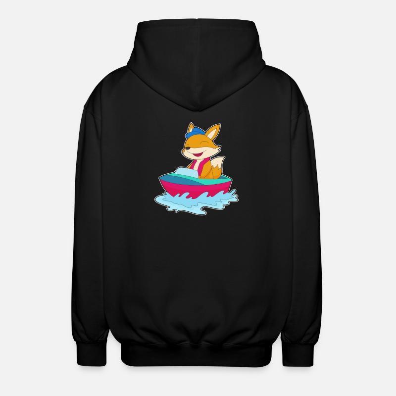 Fox Small Boat - Unisex Hooded Jacket - black