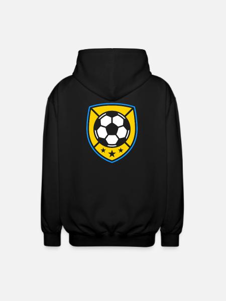 Yellow Crest Fußballball-Emblem - Unisex Kapuzenjacke - Schwarz