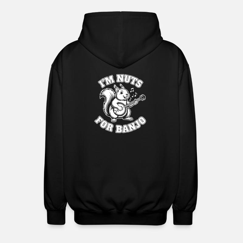 Nutty Squirrel Guitar Band  - Unisex Hooded Jacket - black