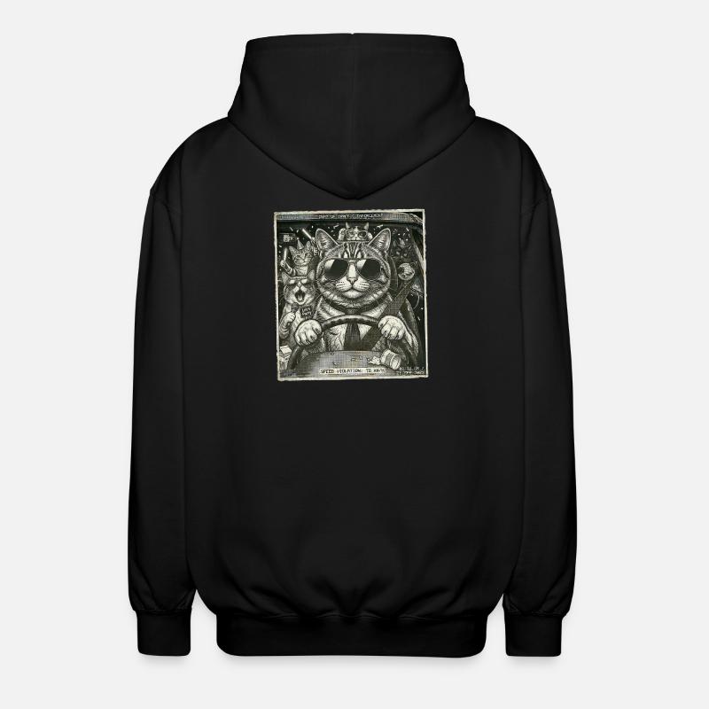 Cat flashed - Unisex Hooded Jacket - black