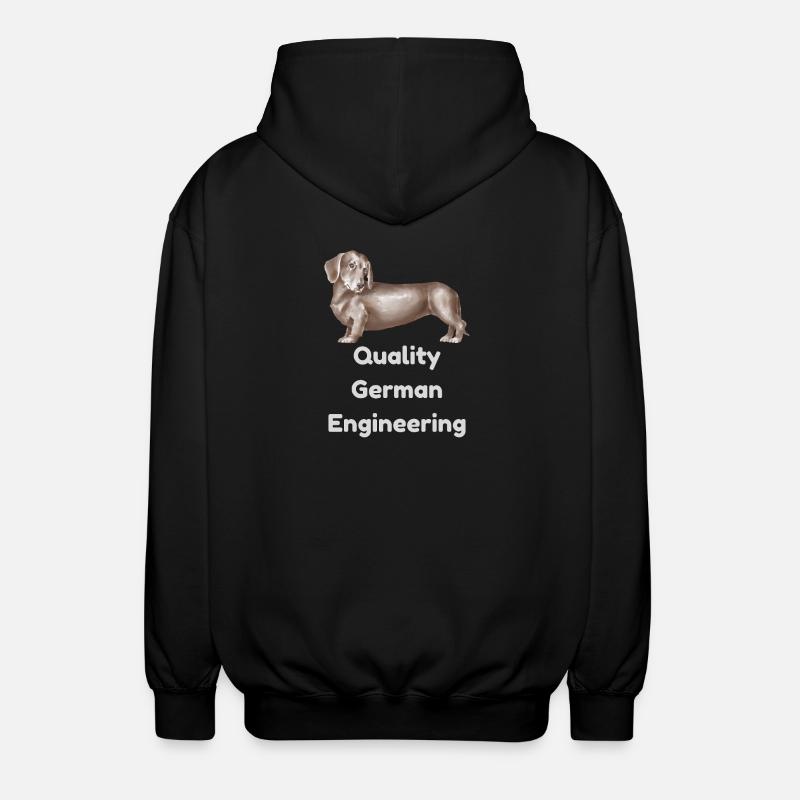 Quality German Dachshund Engineering - Unisex Hooded Jacket - black