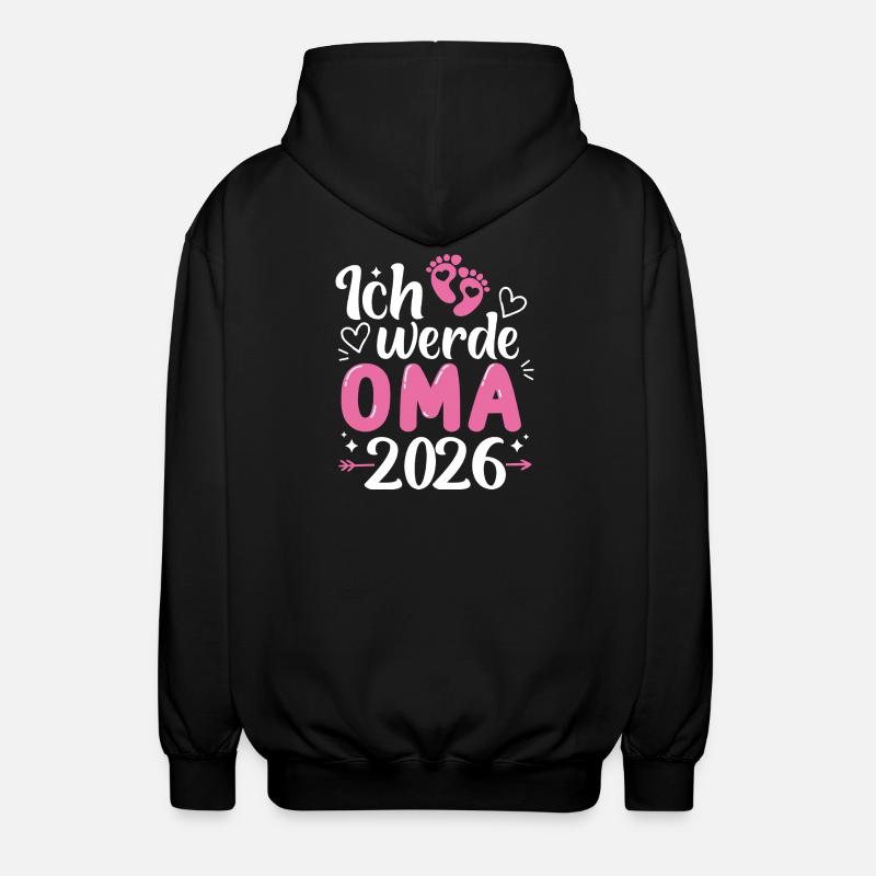 Ich werde Oma 2026  - Unisex Kapuzenjacke - Schwarz