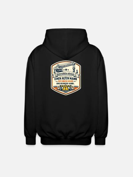Kranmeister Alter Mann Patch - Unisex Kapuzenjacke - Schwarz