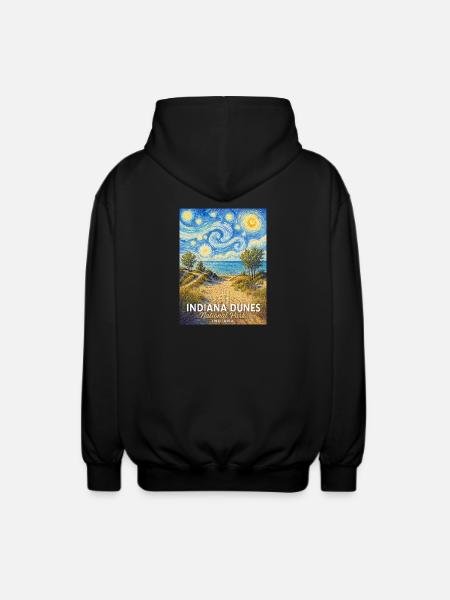 Indiana Dunes National Park, Indiana - Unisex Hooded Jacket - black
