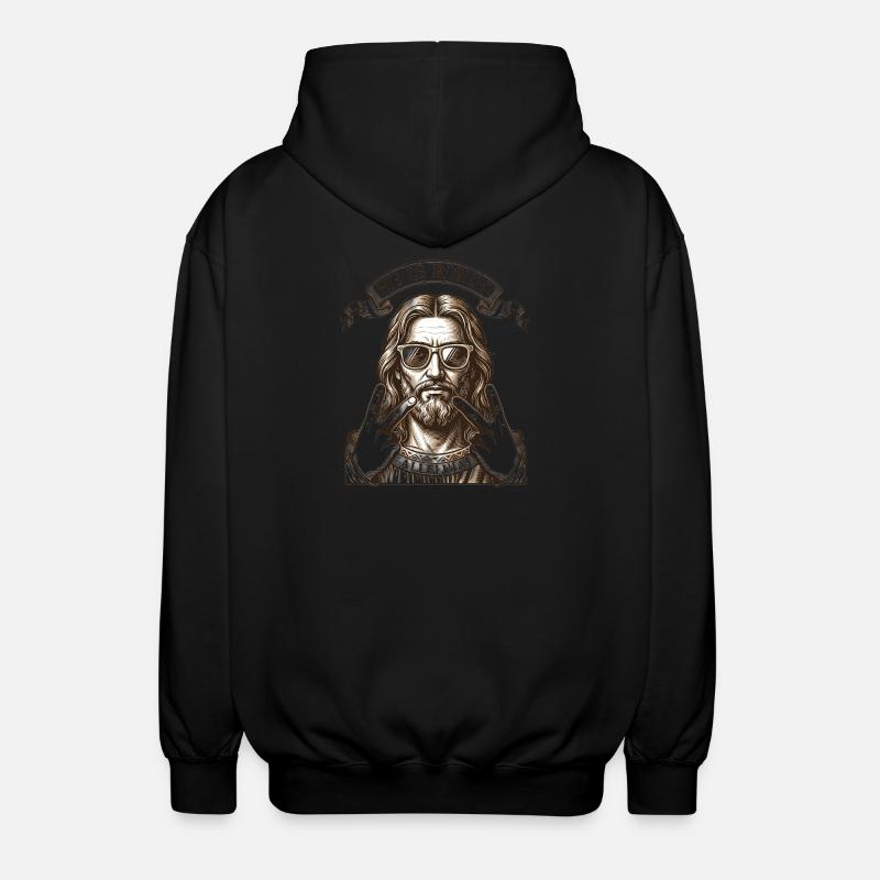 He Is Risen Alleluia Graphic - Unisex Hooded Jacket - black