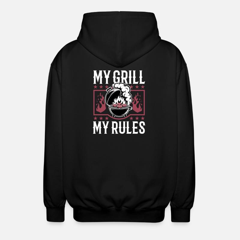 BBQ Grilling Meat Smoking Barbecue - Unisex Hooded Jacket - black