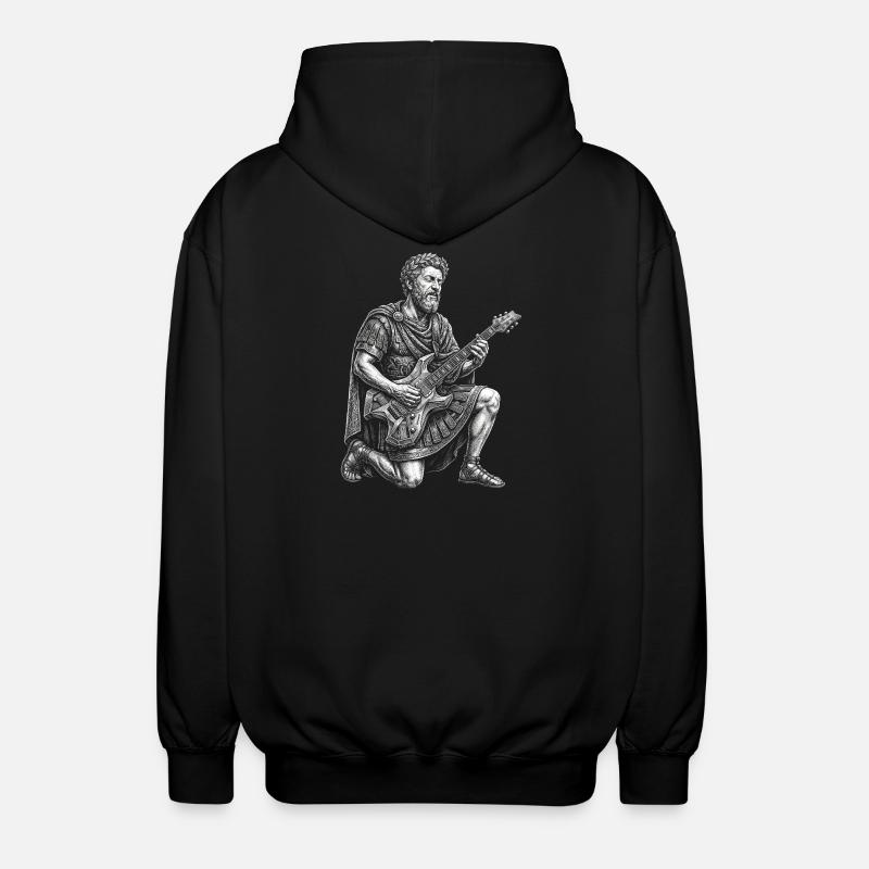 Marcus Aurelius plays guitar - Unisex Hooded Jacket - black