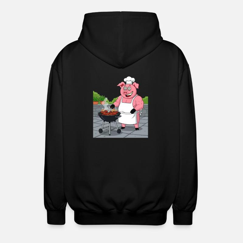 Cochon douillet grillé - Veste à capuche unisexe - noir