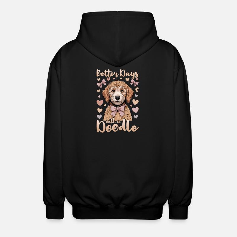 Goldendoodle Dog Breed - Unisex Hooded Jacket - black
