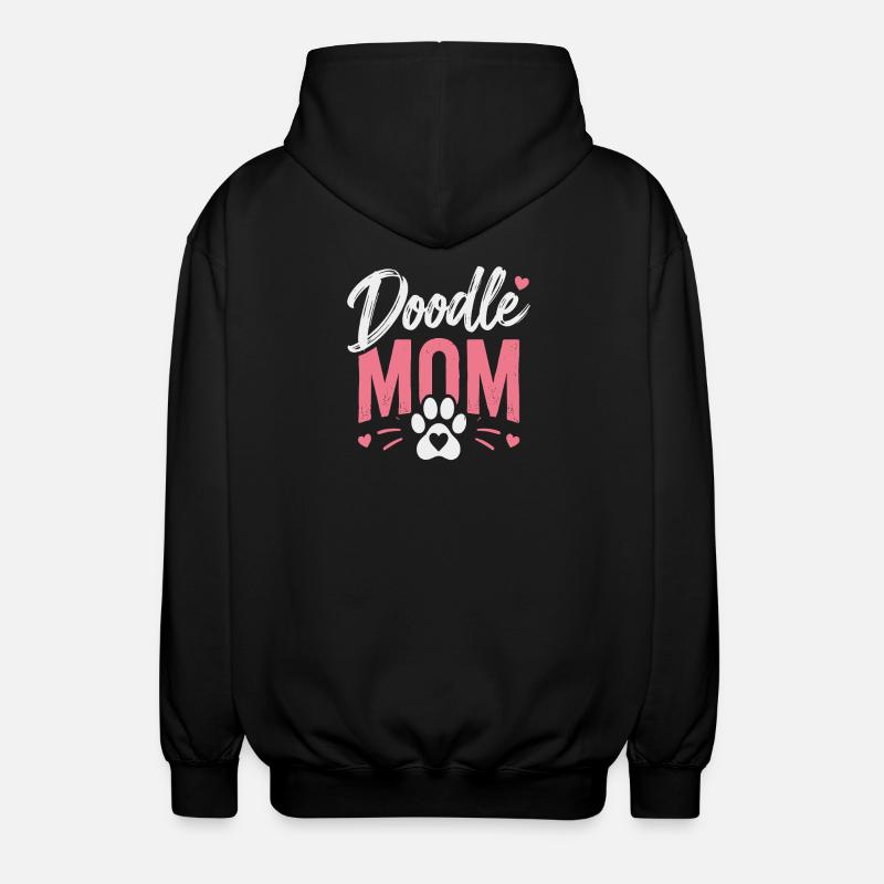 Doodle Mom Pfotenherz - Unisex Kapuzenjacke - Schwarz