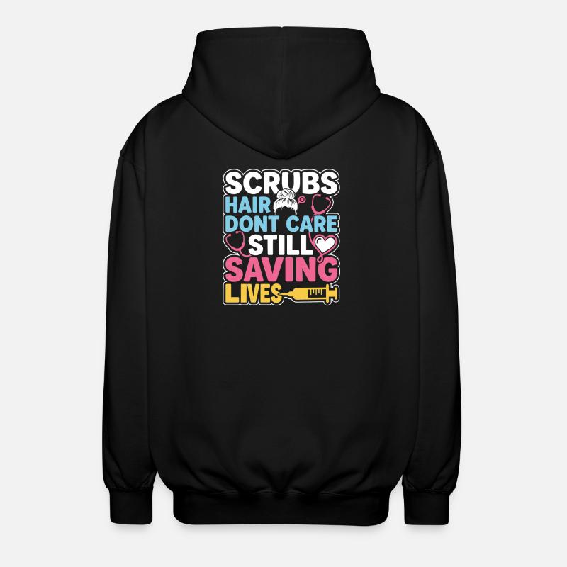 Night Shift Nurse, Tired - Unisex Hooded Jacket - black