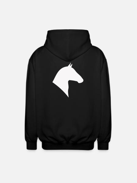 Horse Head Silhouette Minimal - Unisex Hooded Jacket - black