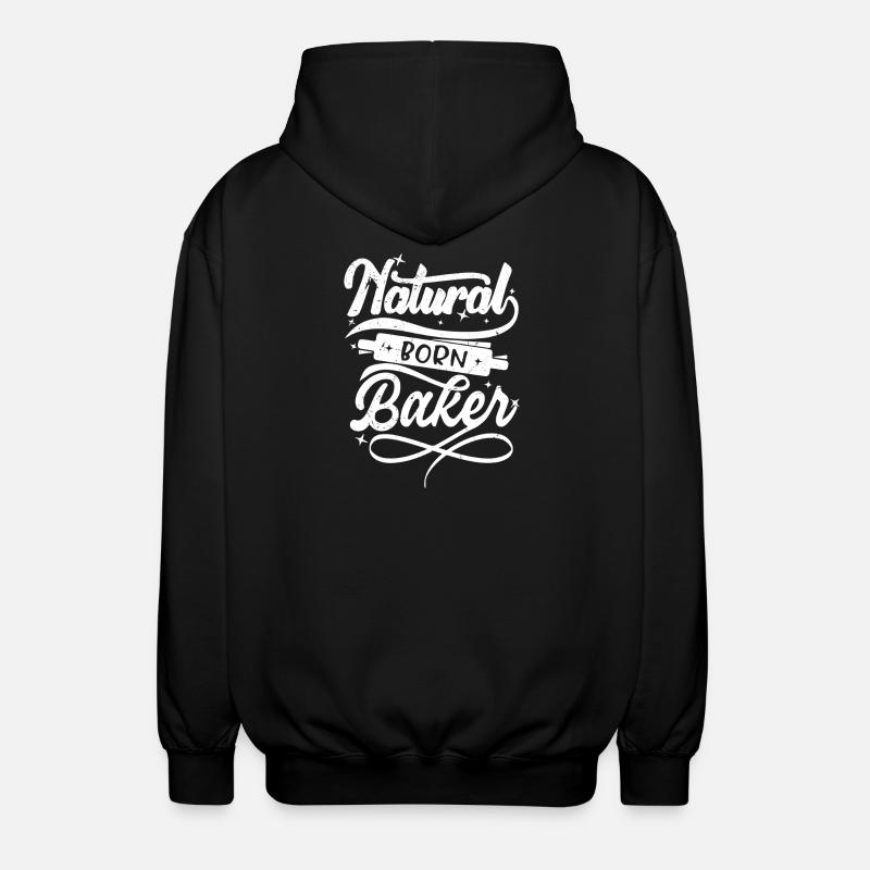natural born baker - Unisex Kapuzenjacke - Schwarz