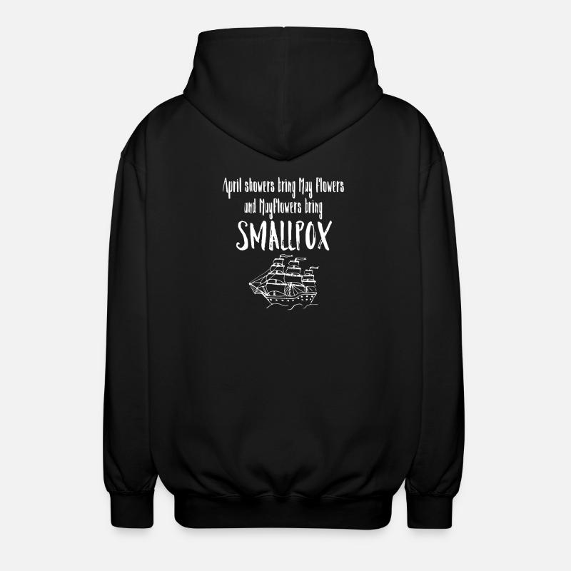 Mayflower Pocken-Satirisches Schiffsabschlag - Unisex Kapuzenjacke - Schwarz
