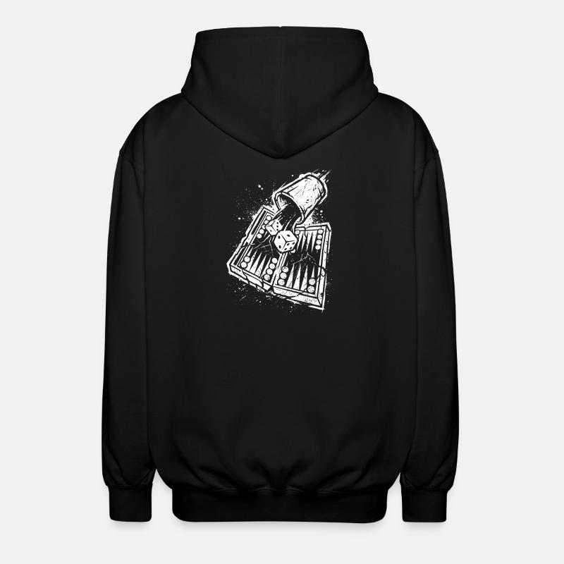 Backgammon | Board Game | Gift - Unisex Hooded Jacket - black