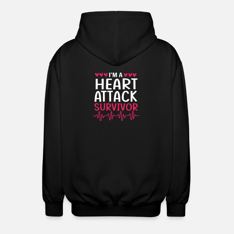 heart attack - Unisex Hooded Jacket - black