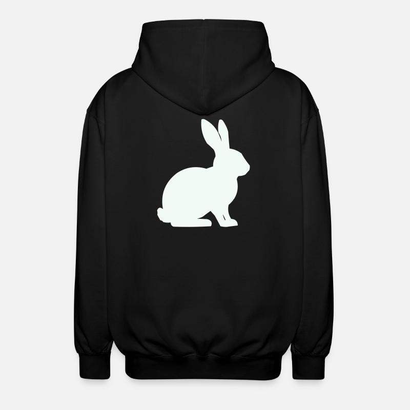 Bunny Silhouette Minimal - Veste à capuche unisexe - noir