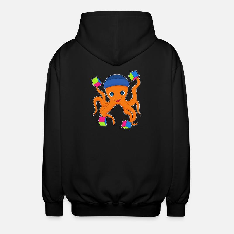 Octopus Cube - Unisex Hooded Jacket - black