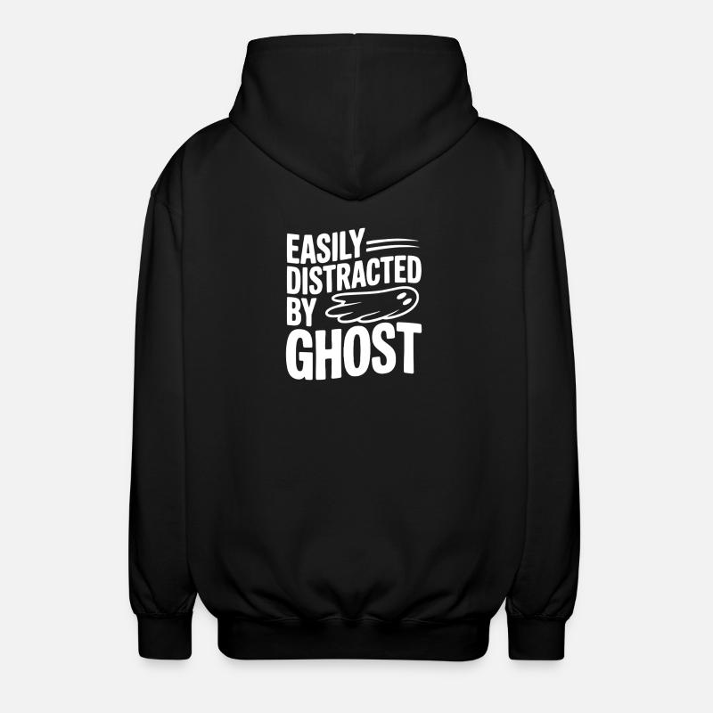 Easily Distracted by Ghost - Unisex Hooded Jacket - black