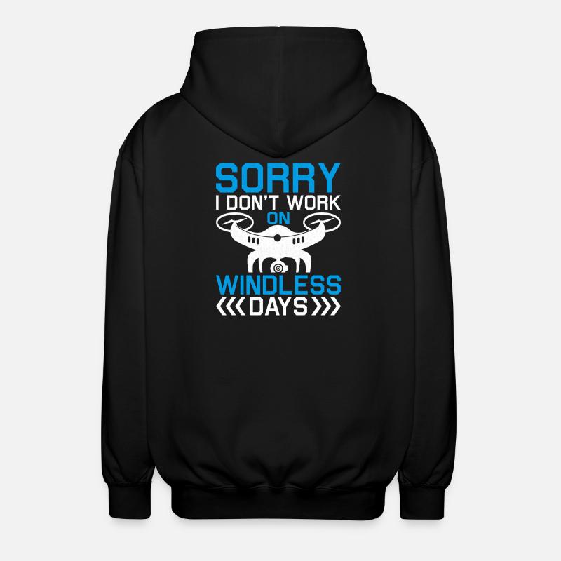 Windless Drone Saying - Unisex Hooded Jacket - black